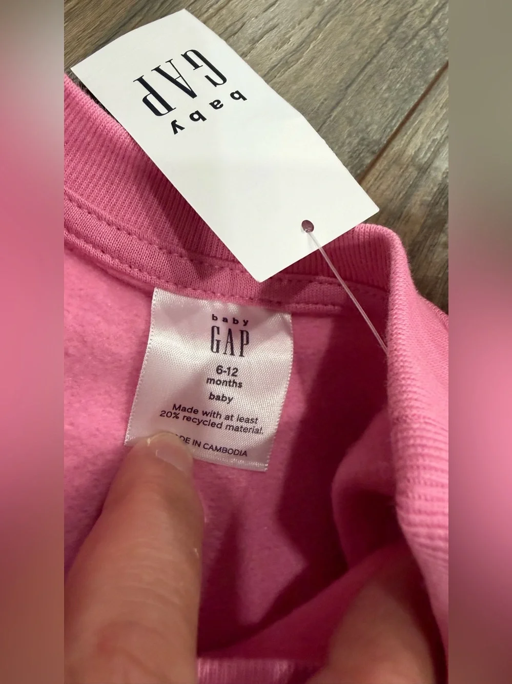 Baby Gap Girls Pink Tulle Trim Sweatshirt Dress Size 6-12 Months, NEW